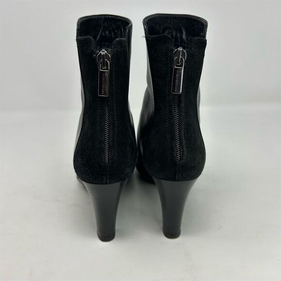 Aquatalia Women's Black Leather Ankle Boots Size 7 High Heel Back Zip Closure - Picture 8 of 13
